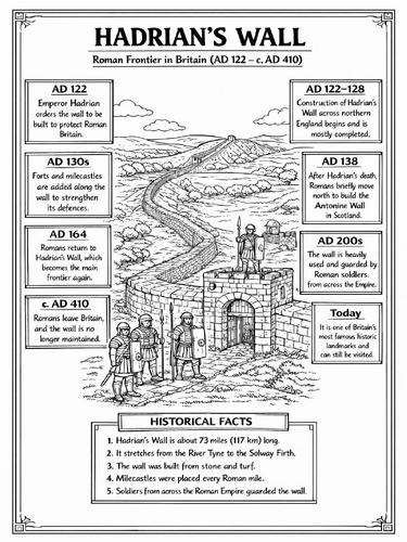 Hadrian's Wall  coloring poster