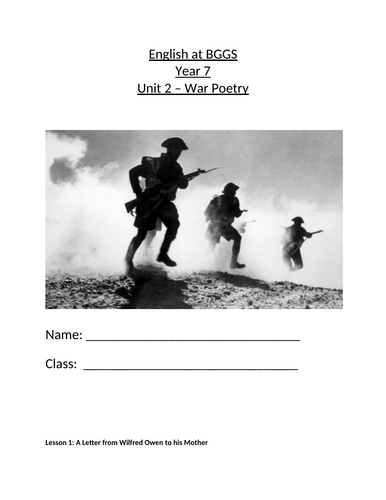 War Poetry Booklet