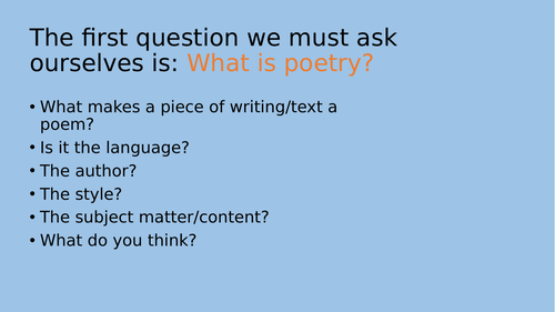 Poetry through the Ages