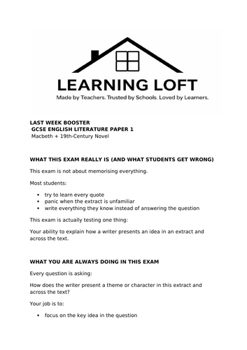 GCSE Literature - P1 - revision guide