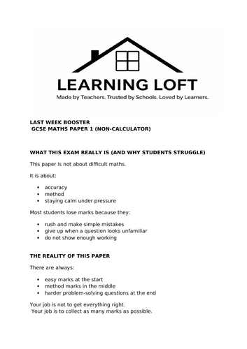 GCSE Maths - P1 revision guide