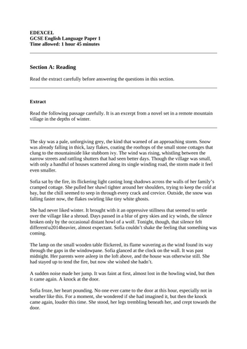 GCSE English Language Paper 1 – 2026 Practice Exam Paper