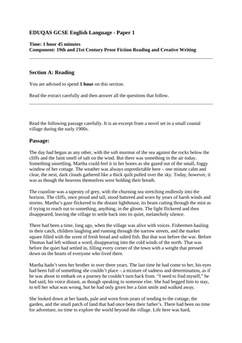 GCSE English Language Paper 1 – 2026 Practice Exam Paper
