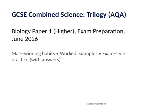 AQA GCSE Combined Science Biology Paper 1 – 2026 Exam Prep (Higher)