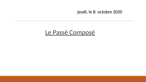 Le passé composé