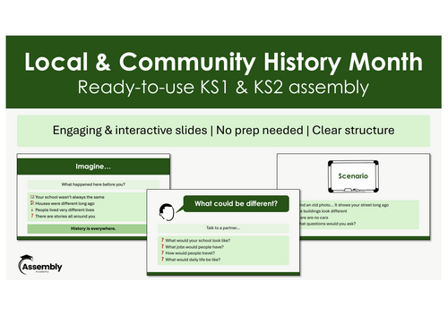 Local & Community History Month Assembly | KS1 & KS2 | Ready-to-Use | No Prep