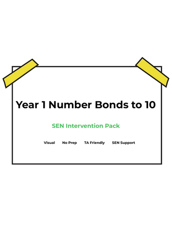 Year 1 Number Bonds to 10 – SEN Intervention Pack (No Prep, TA Friendly)