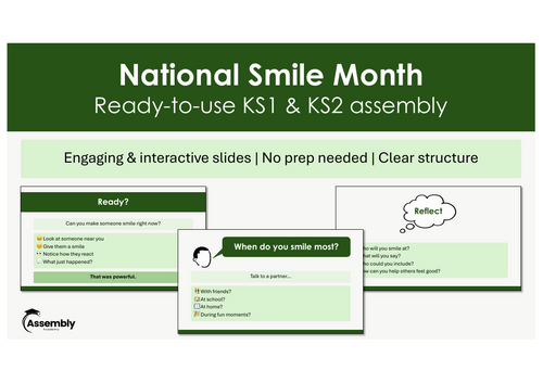 National Smile Month Assembly | KS1 & KS2 | Ready-to-Use | No Prep