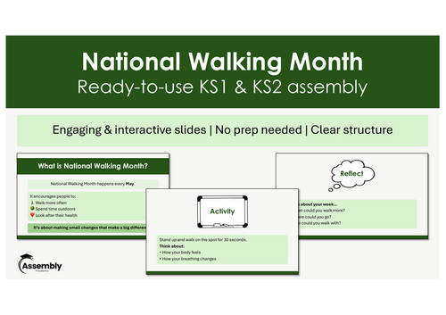 National Walking Month Assembly | KS1 & KS2 | Ready-to-Use | No Prep