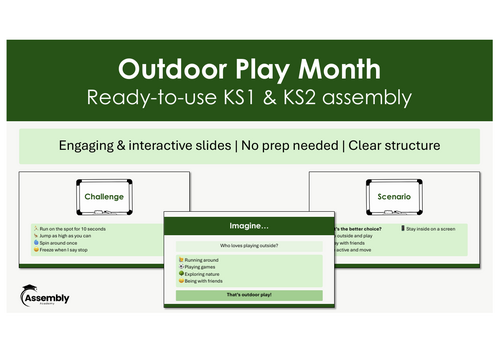 Outdoor Play Month Assembly | KS1 & KS2 | Ready-to-Use | No Prep