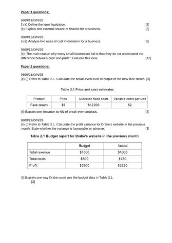 AS Business 9609 Section 5