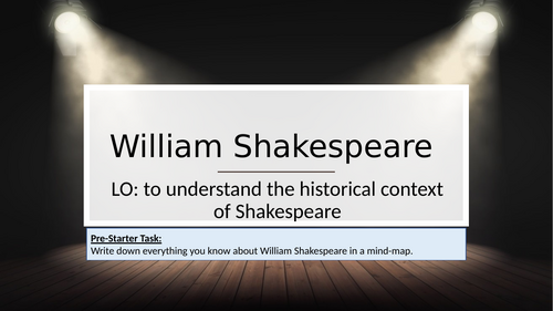 KS3 William Shakespeare (intro)