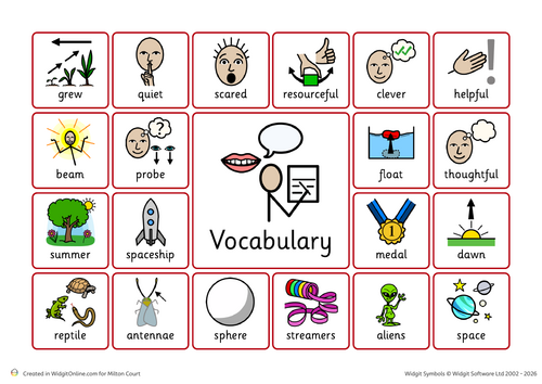 Toys in Space Vocab Display