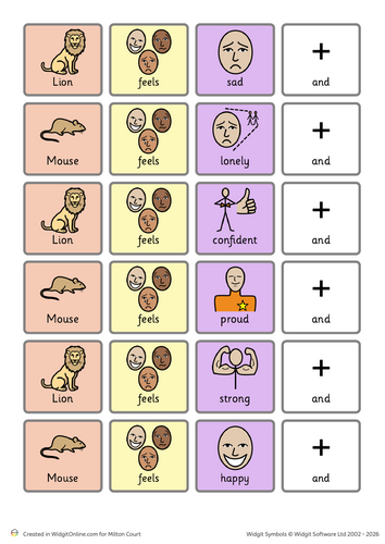 The Lion Inside Colourful Semantics Sentence Builders