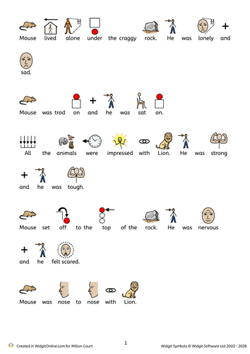 The Lion Inside Retell the Story Sentences