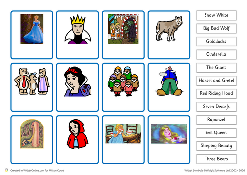 Fairytale Match the Characters Activity