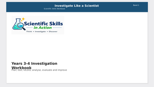 Science Experiment/Investigation Workbook: Years 3-4