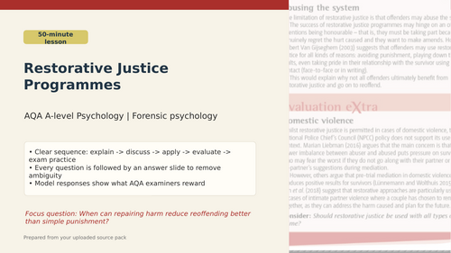 AQA Forensic Psychology RJ Slides & workbook
