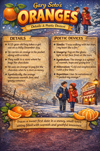 Oranges by Gary Soto Infographic