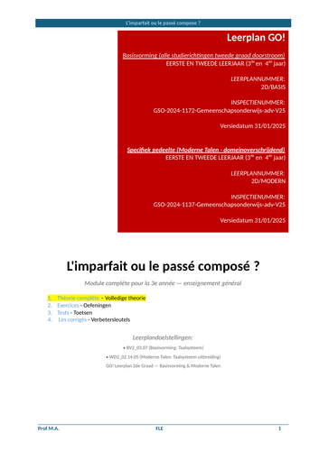 Module: L’imparfait ou le passé composé ? (De imparfait of de passé composé?)