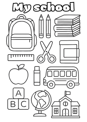 my school colouring sheet for primary