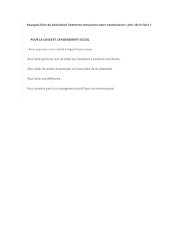 Pourquoi faire du Benevolat