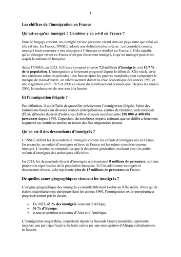 Les chiffres de l'immigration en France