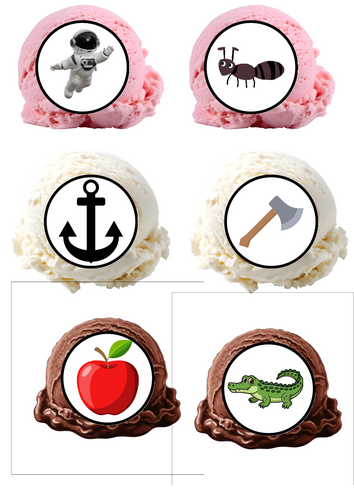 Initial sounds ice cream matching game