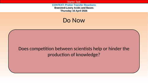 IB Chemistry (2025) R3.1 Proton Transfer Reactions