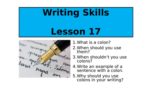 Writing Skills - Semi-colons