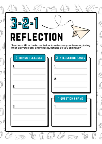 3-2-1 Reflection: Daily & Monthly Learning Review