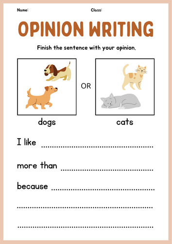 Opinion Writing: Making Choices & Giving Reasons