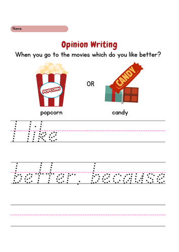 Opinion Writing: Making Choices & Giving Reasons