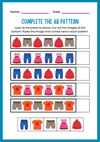 AB Pattern Cut and Stick - Clothes Theme