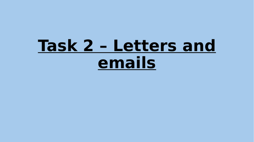 ESOL Entry 2 writing emails/letters lesson