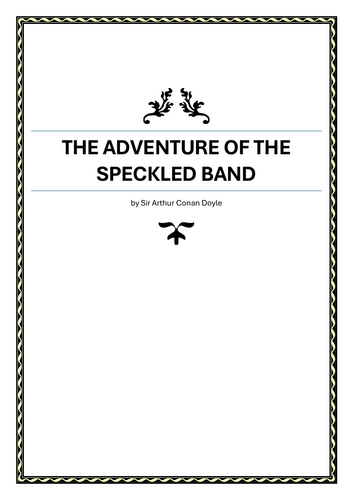 KS3 Scheme - Speckled Band Sherlock Holmes