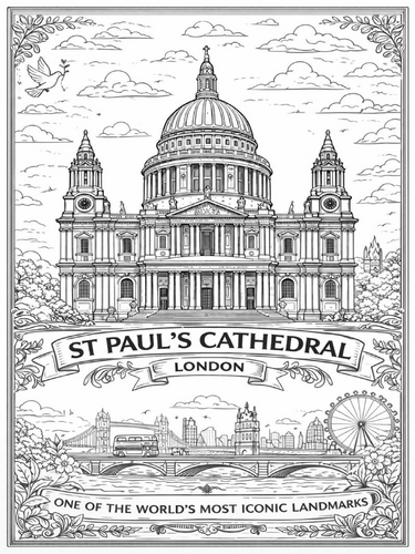 St Paul's Cathedral coloring poster