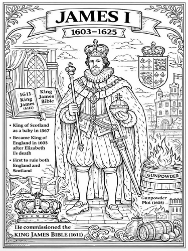 James I coloring poster