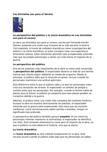 Las bicicletas son para el Verano – Fernando Fernán Gómez – Audience Perspective