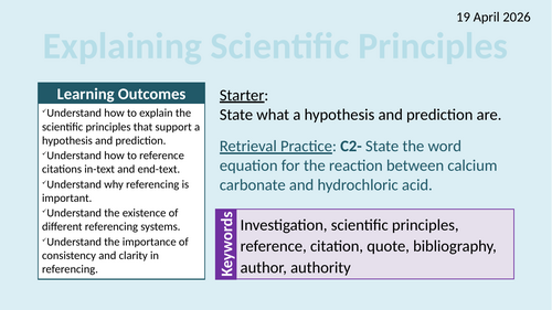 OCR AAQ in Applied Science- Investigating Science: Explaining Scientific Principles and Referencing