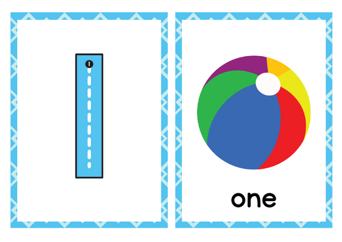 Sports-Themed Number Cards: Count, Trace, and Write (1–10)
