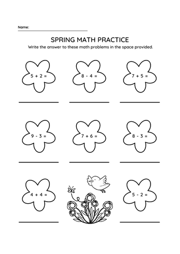 Spring Math Addition and Subtraction