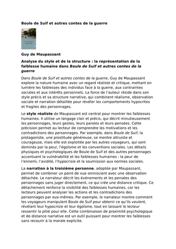 Boule de Suif – Guy de Maupassant – The Representation of Human Weakness