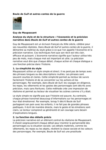 Boule de Suif – Guy de Maupassant – Economy and Precision in Narrative Style