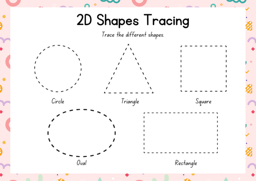 2D Shape Tracing Worksheet