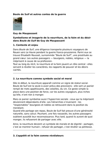 Boule de Suif – Guy de Maupassant – Food, Hunger and Desire