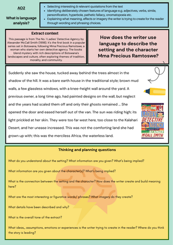 AO2 language analysis worksheets x2