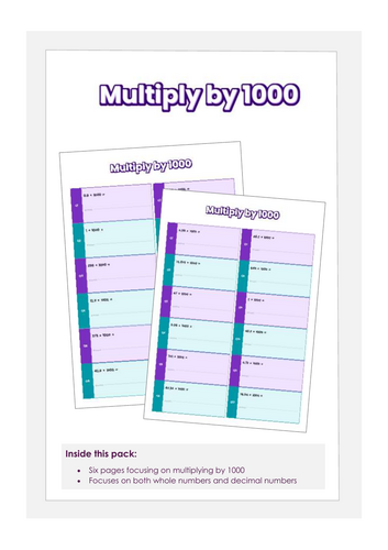 Multiplying numbers by 1000