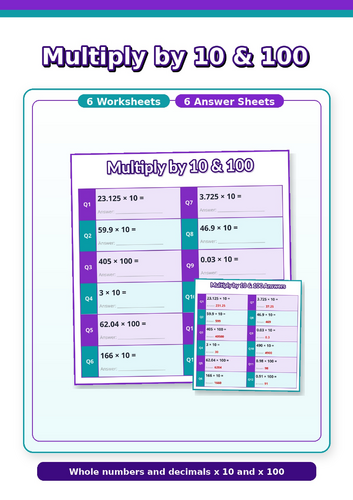 Multiplying numbers by 10 and 100