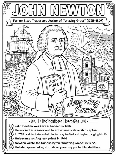 John Newton coloring poster